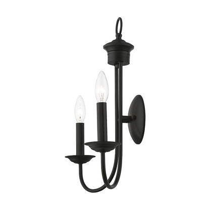 Livex Estate 2 Light Double Sconce, Black
