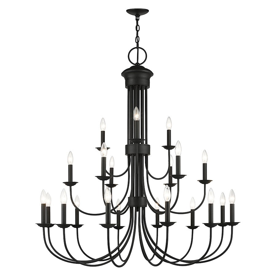 Livex Estate 21 Light Extra Large Chandelier, Black