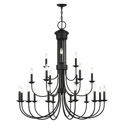 Livex Estate 21 Light Extra Large Chandelier, Black