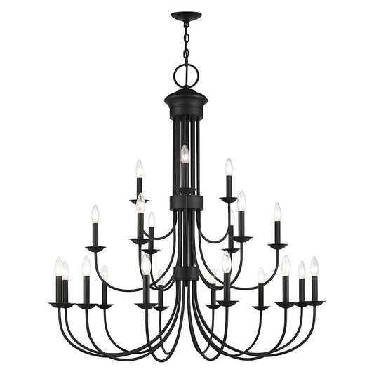 Livex Estate 21 Light Extra Large Chandelier, Black
