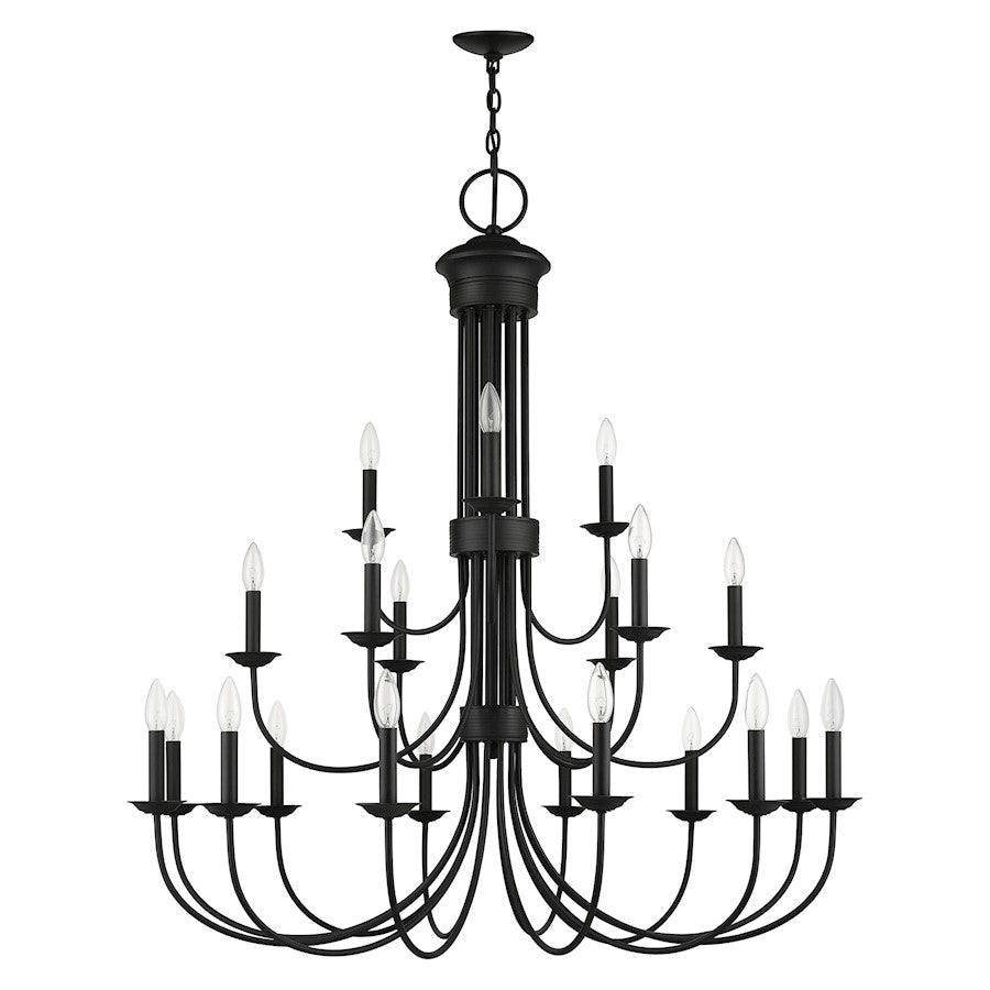 Livex Estate 21 Light Extra Large Chandelier, Black