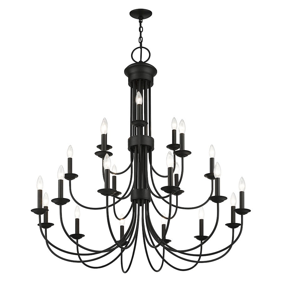 Livex Estate 21 Light Extra Large Chandelier, Black