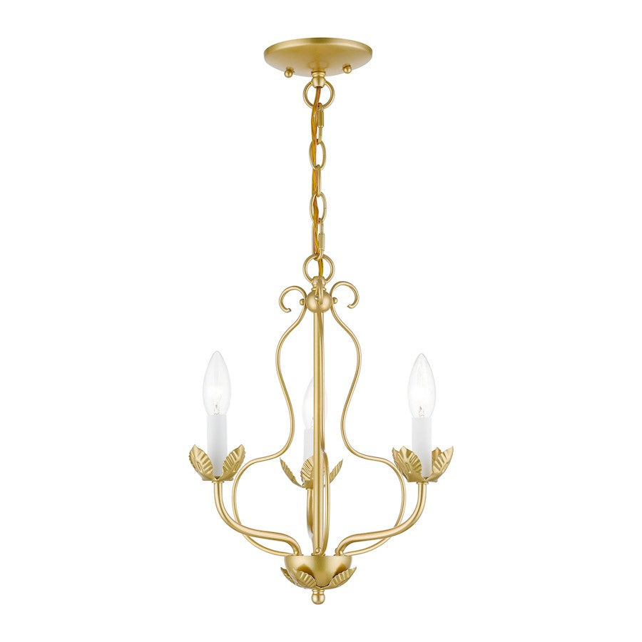 Livex Katarina 3 Light Chandelier, Soft Gold