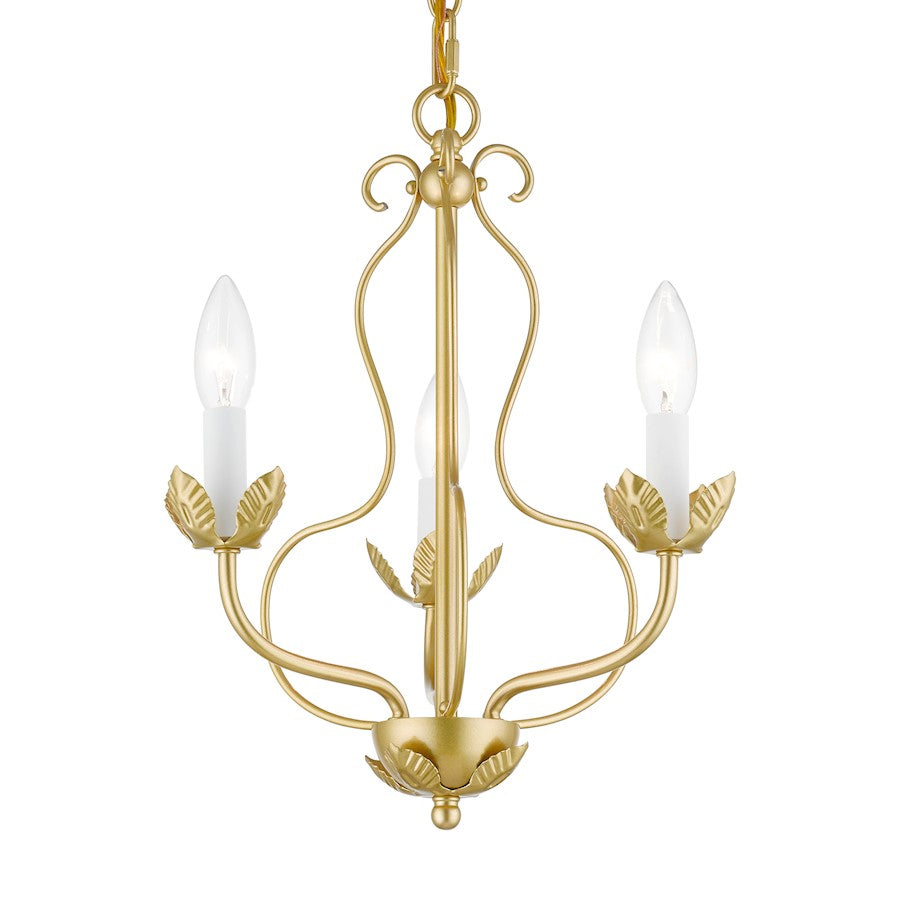 Livex Katarina 3 Light Chandelier, Soft Gold