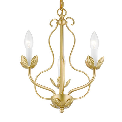 Livex Katarina 3 Light Chandelier, Soft Gold