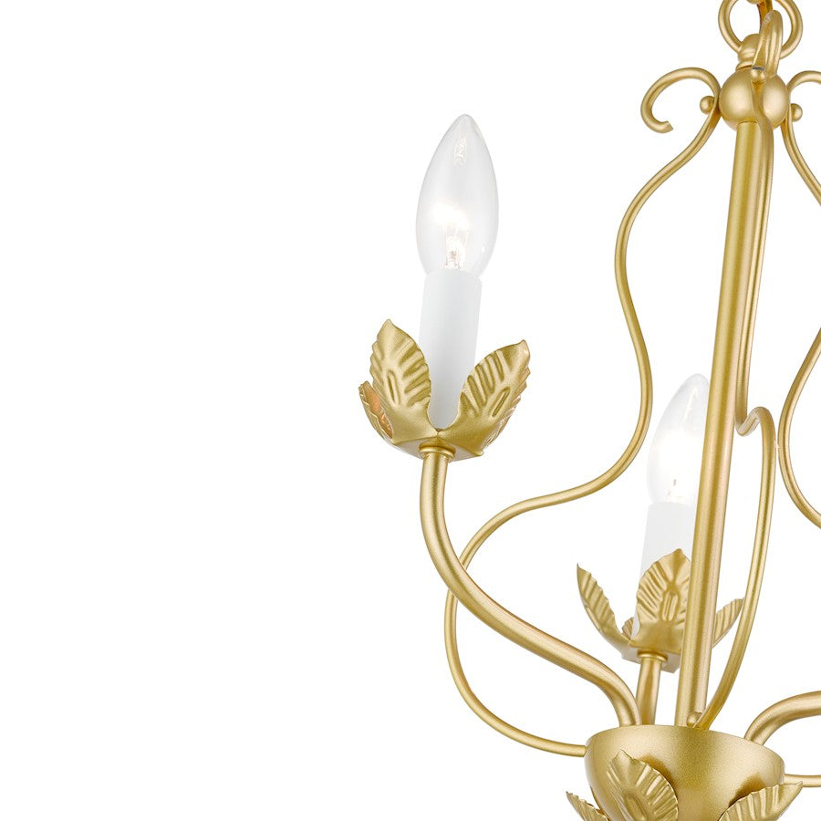 Livex Katarina 3 Light Chandelier, Soft Gold