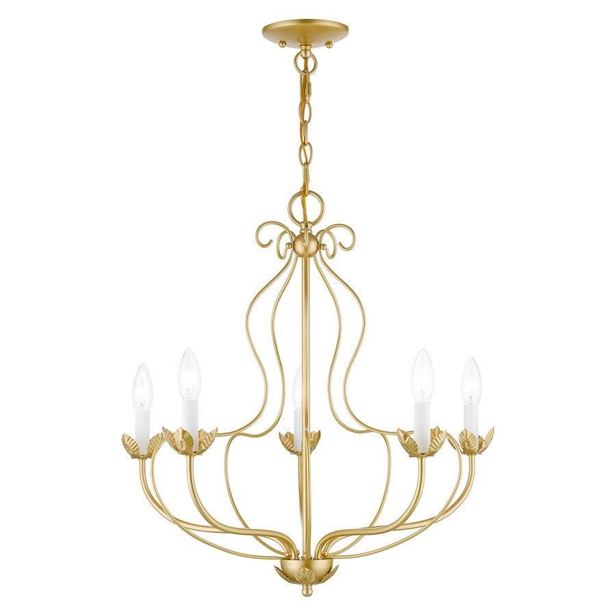 Livex Katarina 5 Light Chandelier, Soft Gold