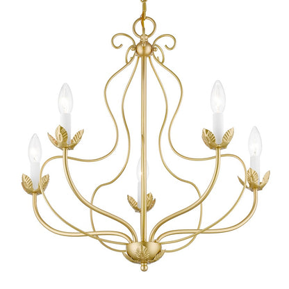 Livex Katarina 5 Light Chandelier, Soft Gold