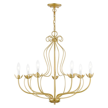 Livex Katarina 7 Light Chandelier, Soft Gold