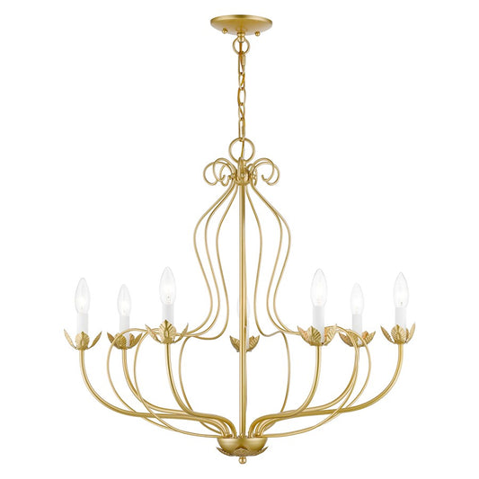 Livex Katarina 7 Light Chandelier, Soft Gold