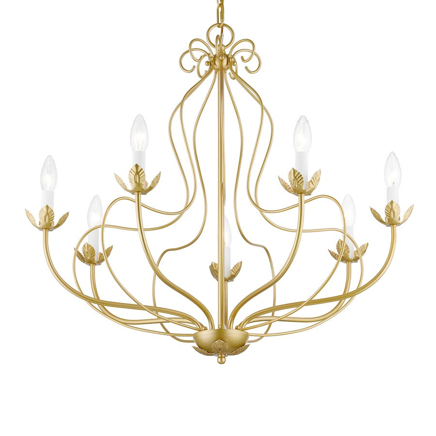 Livex Katarina 7 Light Chandelier, Soft Gold
