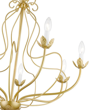 Livex Katarina 7 Light Chandelier, Soft Gold