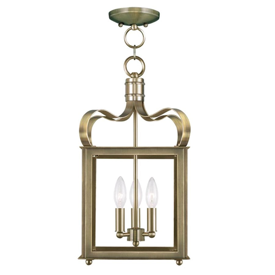 Livex Garfield 3 Light Convertible Mini Pendant/Ceiling Mount, Brass