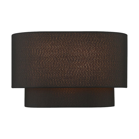 Livex Sentosa 2 Light ADA 8" Sconce, Black/Orange Fabric Inside