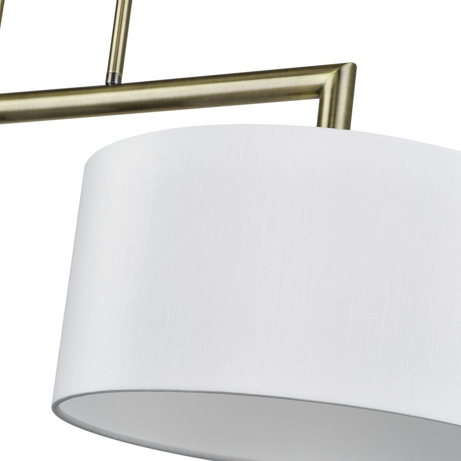 Livex Meridian 2Lt Large Chandelier, Brass/Off-White