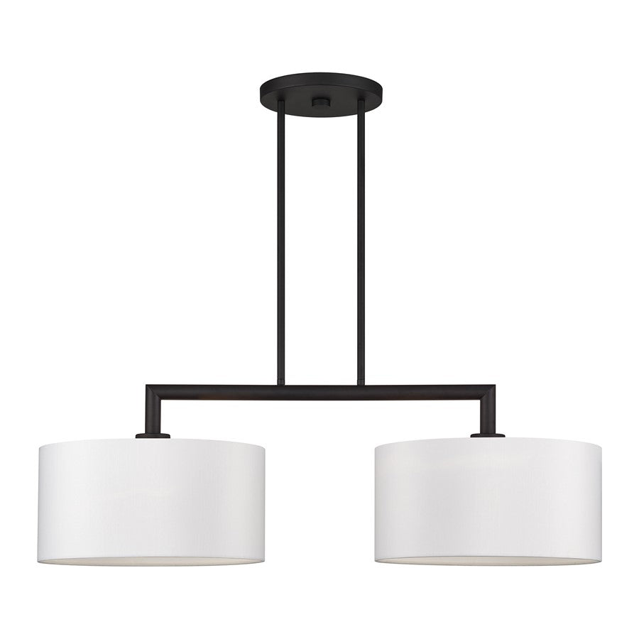 Livex Meridian 2Lt Large Chandelier, Black/Off-White - 45492-04