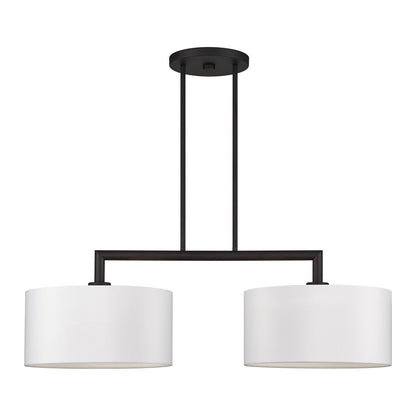 Livex Meridian 2Lt Large Chandelier, Black/Off-White - 45492-04