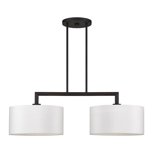 Livex Meridian 2Lt Large Chandelier, Black/Off-White - 45492-04
