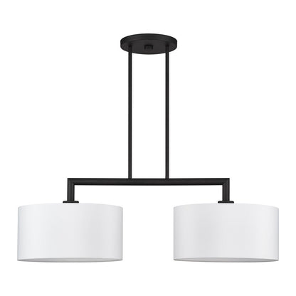 Livex Meridian 2Lt Large Chandelier, Black/Off-White