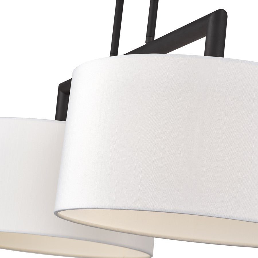 Livex Meridian 2Lt Large Chandelier, Black/Off-White