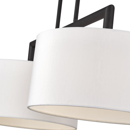 Livex Meridian 2Lt Large Chandelier, Black/Off-White