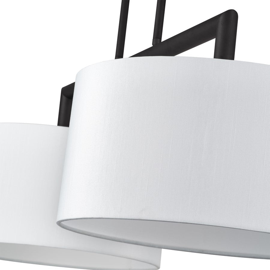 Livex Meridian 2Lt Large Chandelier, Black/Off-White