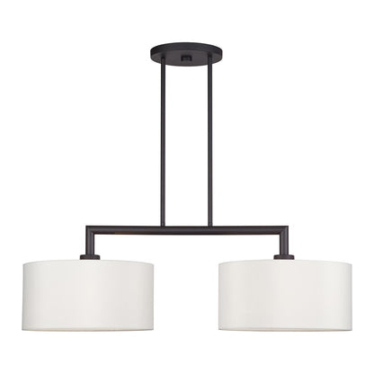 Livex Meridian 2Lt Large Chandelier, Bronze/Off-White - 45492-07