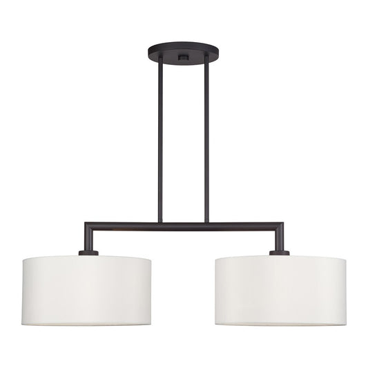 Livex Meridian 2Lt Large Chandelier, Bronze/Off-White - 45492-07