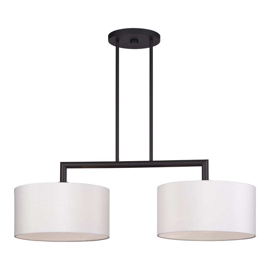 Livex Meridian 2Lt Large Chandelier, Bronze/Off-White
