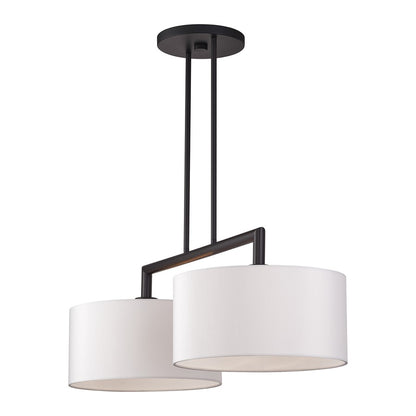 Livex Meridian 2Lt Large Chandelier, Bronze/Off-White
