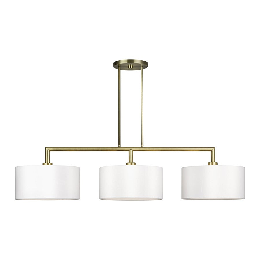 Livex Meridian 3Lt Extra Large Chandelier, Brass/Off-White - 45493-01