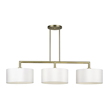 Livex Meridian 3Lt Extra Large Chandelier, Brass/Off-White