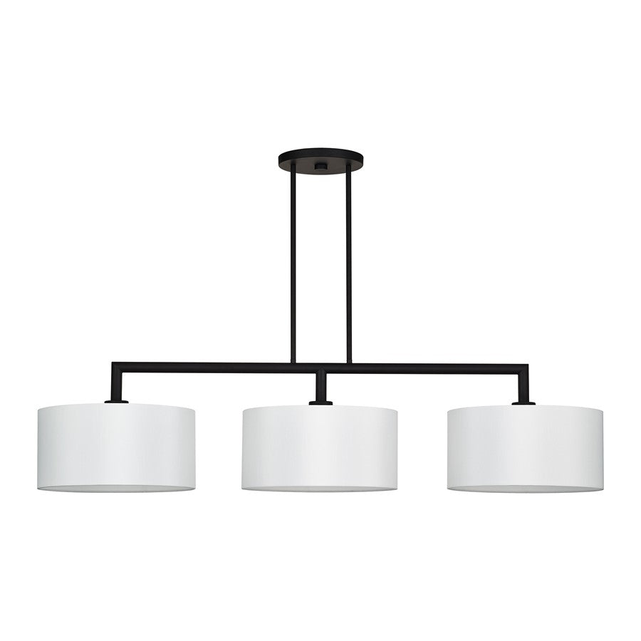 Livex Meridian 3Lt Extra Large Chandelier, Black/Off-White