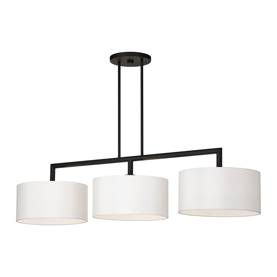 Livex Meridian 3Lt Extra Large Chandelier, Black/Off-White