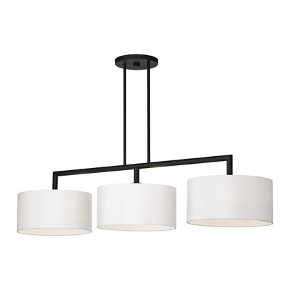 Livex Meridian 3Lt Extra Large Chandelier, Black/Off-White