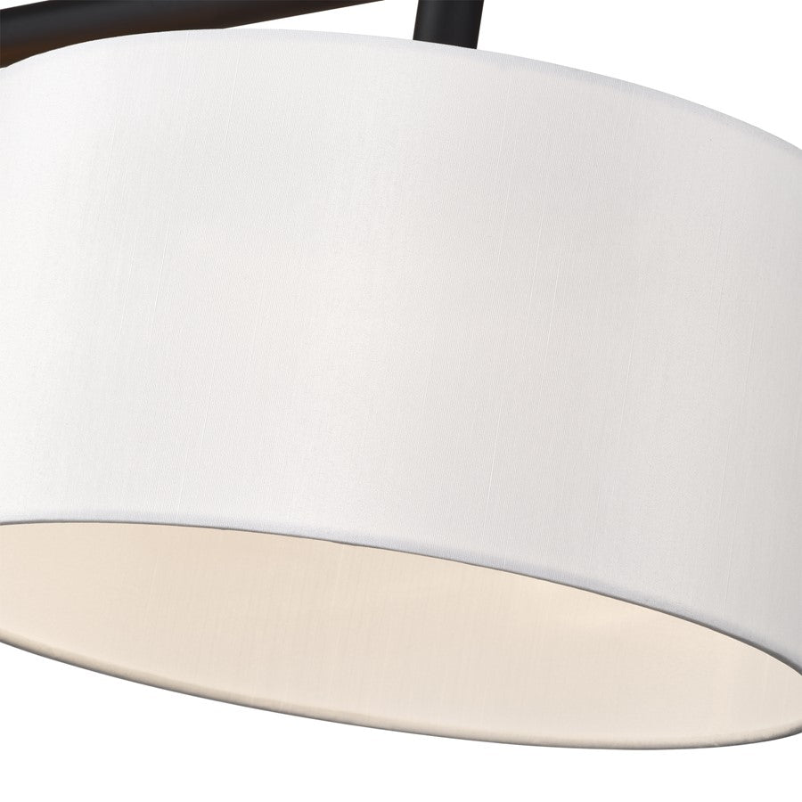 Livex Meridian 3Lt Extra Large Chandelier, Black/Off-White