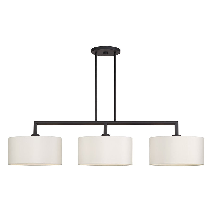 Livex Meridian 3Lt Extra Large Chandelier, Bronze/Off-White - 45493-07