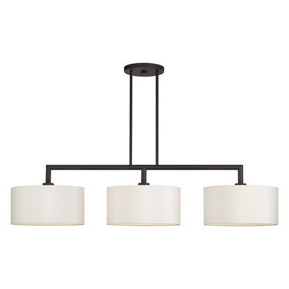 Livex Meridian 3Lt Extra Large Chandelier, Bronze/Off-White - 45493-07