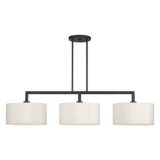 Livex Meridian 3Lt Extra Large Chandelier, Bronze/Off-White - 45493-07