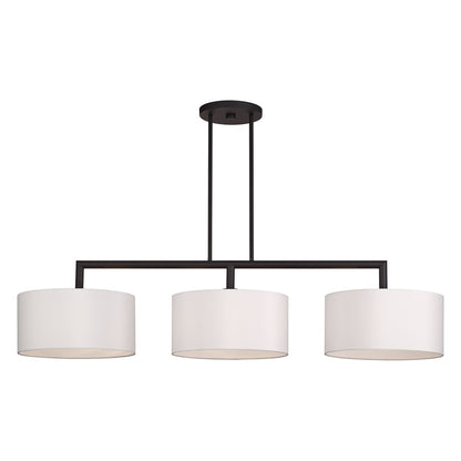 Livex Meridian 3Lt Extra Large Chandelier, Bronze/Off-White