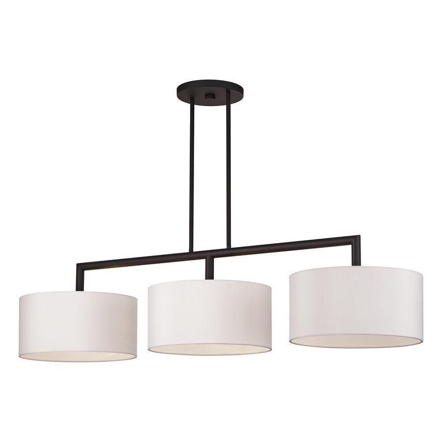 Livex Meridian 3Lt Extra Large Chandelier, Bronze/Off-White