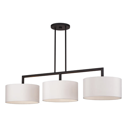Livex Meridian 3Lt Extra Large Chandelier, Bronze/Off-White