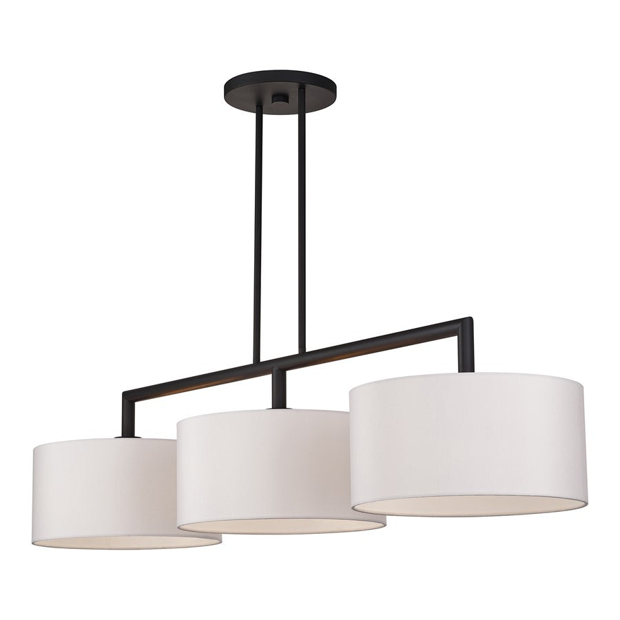 Livex Meridian 3Lt Extra Large Chandelier, Bronze/Off-White