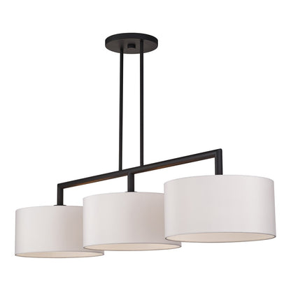 Livex Meridian 3Lt Extra Large Chandelier, Bronze/Off-White