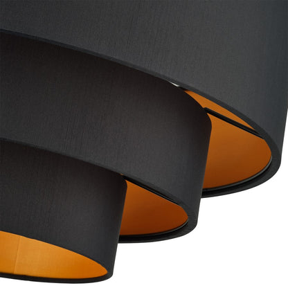 Livex Sentosa 4Lt Extra Large Semi-Flush, Black/Black/Orange