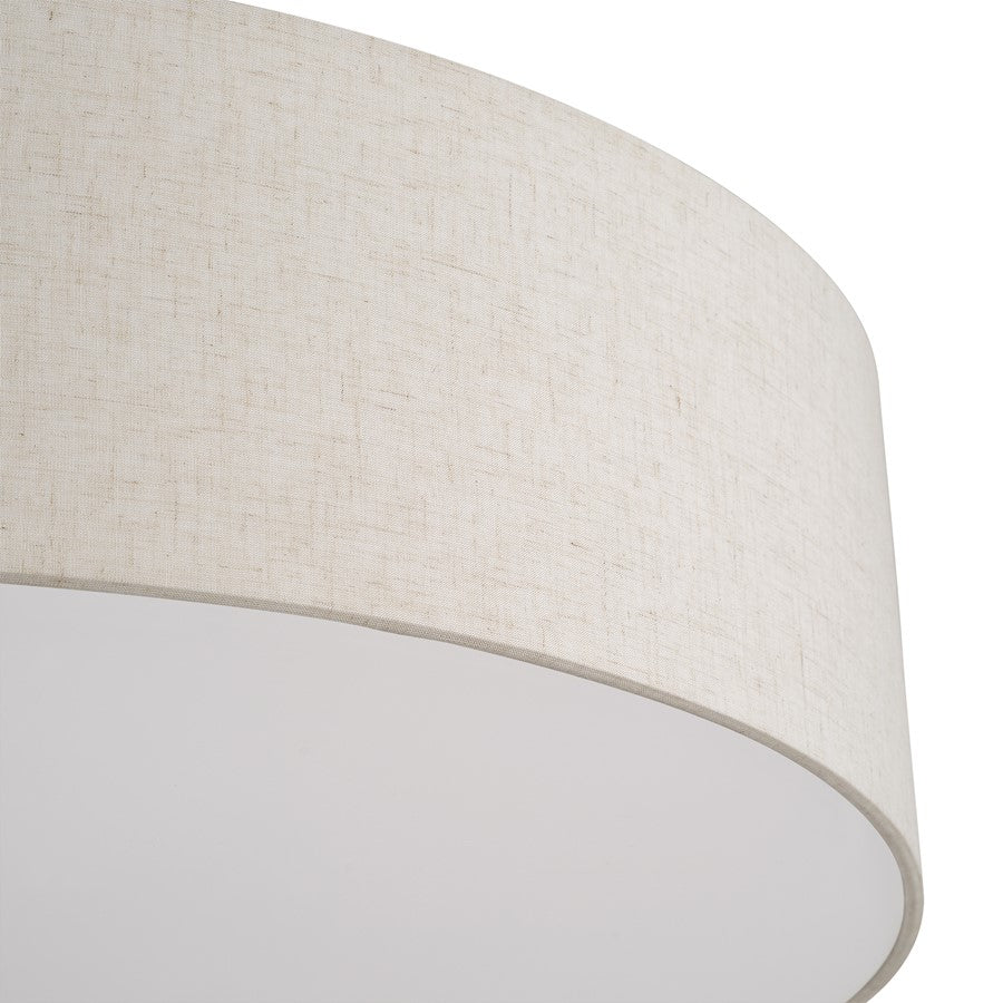 Livex Monroe 6Lt 11" Semi-Flush, Brass/Oatmeal/White