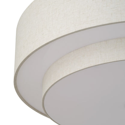 Livex Monroe 6Lt 14" Semi-Flush, Brass/Oatmeal/White