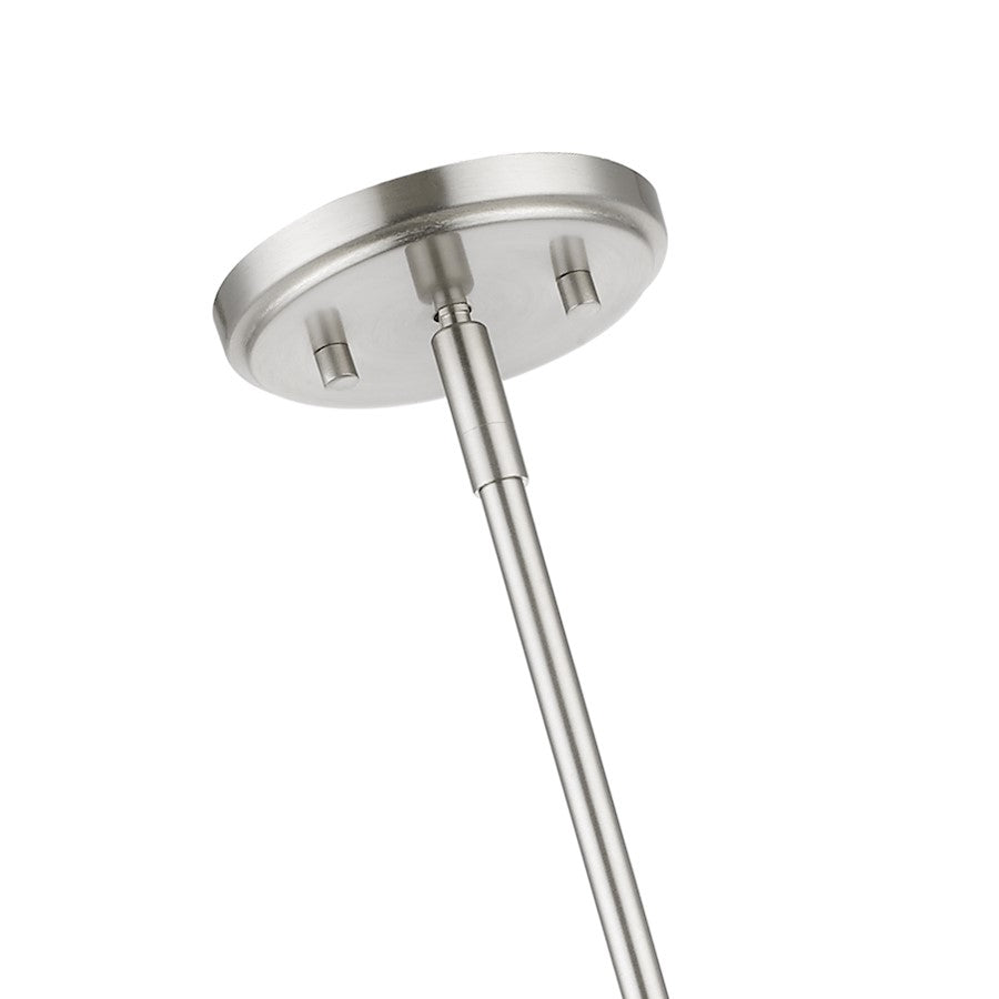 Livex Munich 1 Light Single Pendant, Brushed Nickel/Clear