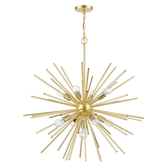 Livex Tribeca 9 Light Foyer Pendant Chandelier, Soft Gold/Brass