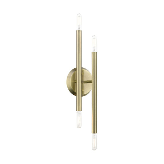 Livex Soho 4 Light ADA Sconce, Antique Brass